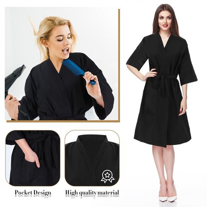 Toulite 6 Pieces Salon Robes Smock for Clients Haircut Cape Hair Salon Client Gown Cape for Women,40 Inches Long(with Pocket)