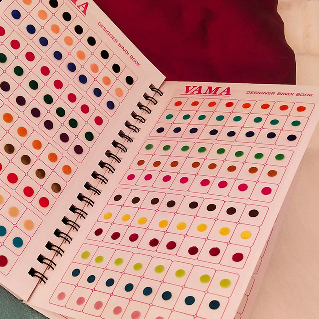 VAMA Plain Round Small Bind Book Forehead Sticker Indian Booklet for Women (Mini Bindis Booklet - 504 Bindis) Small (4Mm to 6Mm) Multicolor