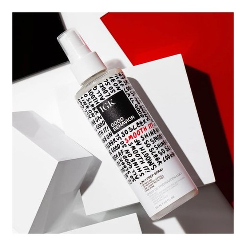 IGK GOOD BEHAVIOR 4-in-1 Prep Spray | Leave In + Detangle + Heat Protectant | Vegan + Cruelty Free | 7 Oz (Pack of 2)