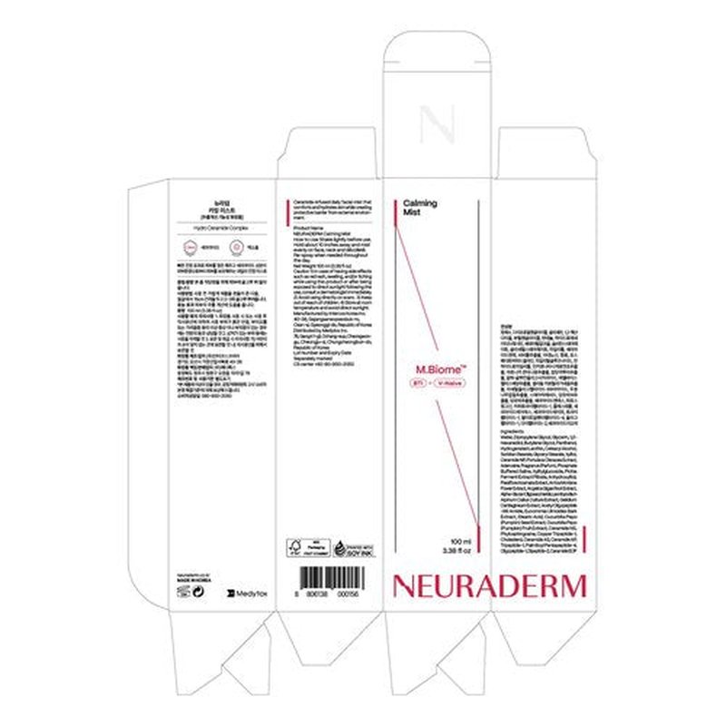 NEURADERM Calming Mist, Soothing Hydrating Facial Spray Makeup Fixer for All Skin Types with Ceramide to Restore Skin Barrier and Reduce Puffiness (100ml, 3.38 fl.oz)