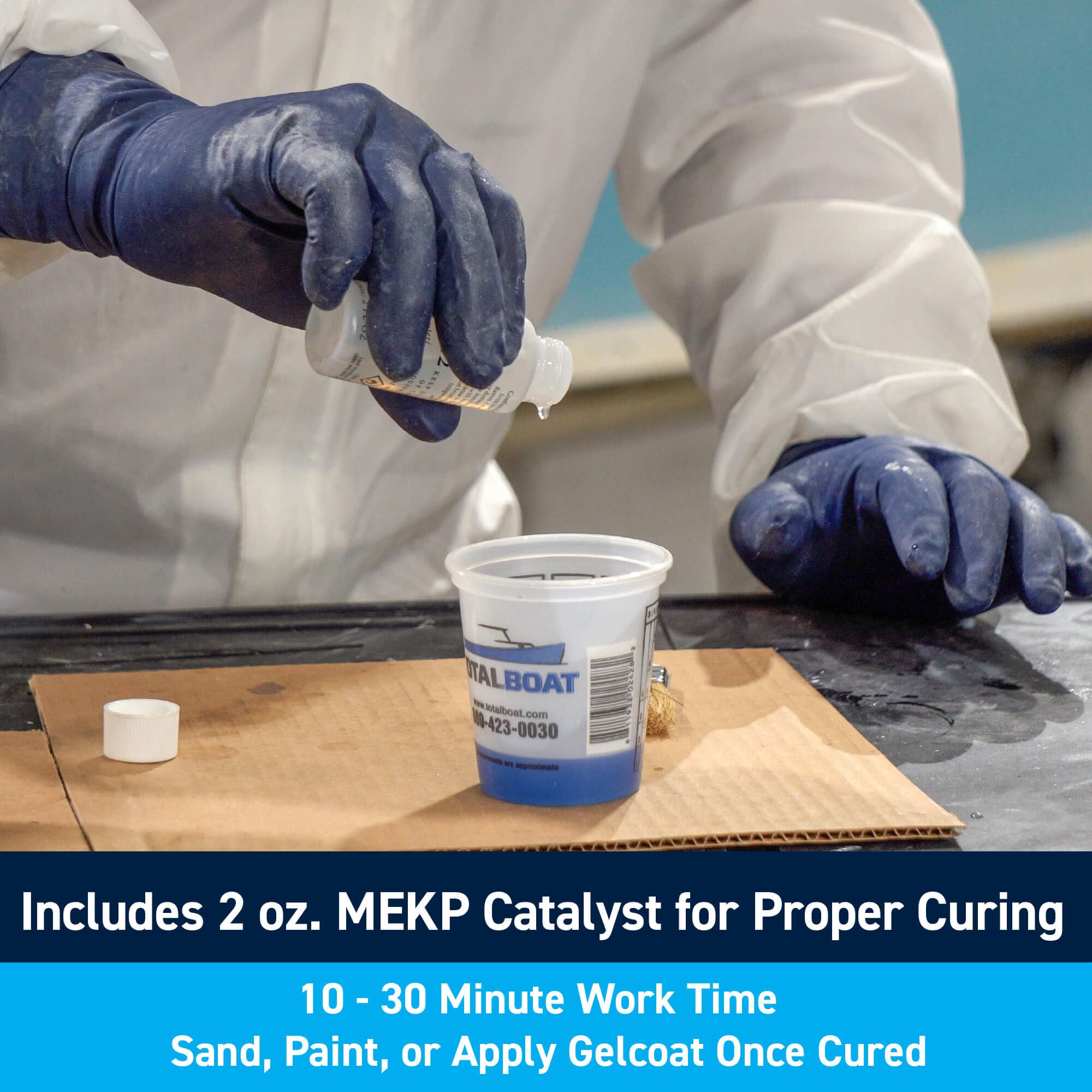 TotalBoat Polyester Finishing Resin - Marine Grade Fiberglass Resin with Wax for Boat and Surfboard Building and Repair (Quart)