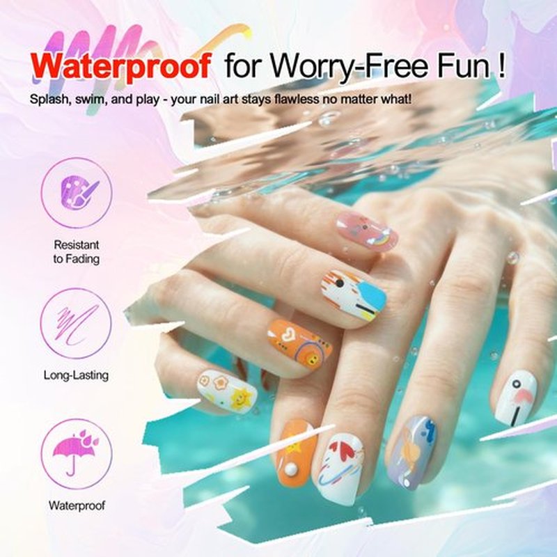 12 Colors Nail Art Pens Set, 3D Acrylic Paint Nail Polish Pens for Drawing &Dotting, Quick-Dry Nail Art Markers with Fine Tip, Manicure Design Tools for DIY Nail Art at Home & Salon