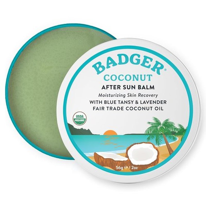 Badger Coconut AfterSun Balm - 100% Organic Sunburn Relief & Hydration | 2 oz Tin