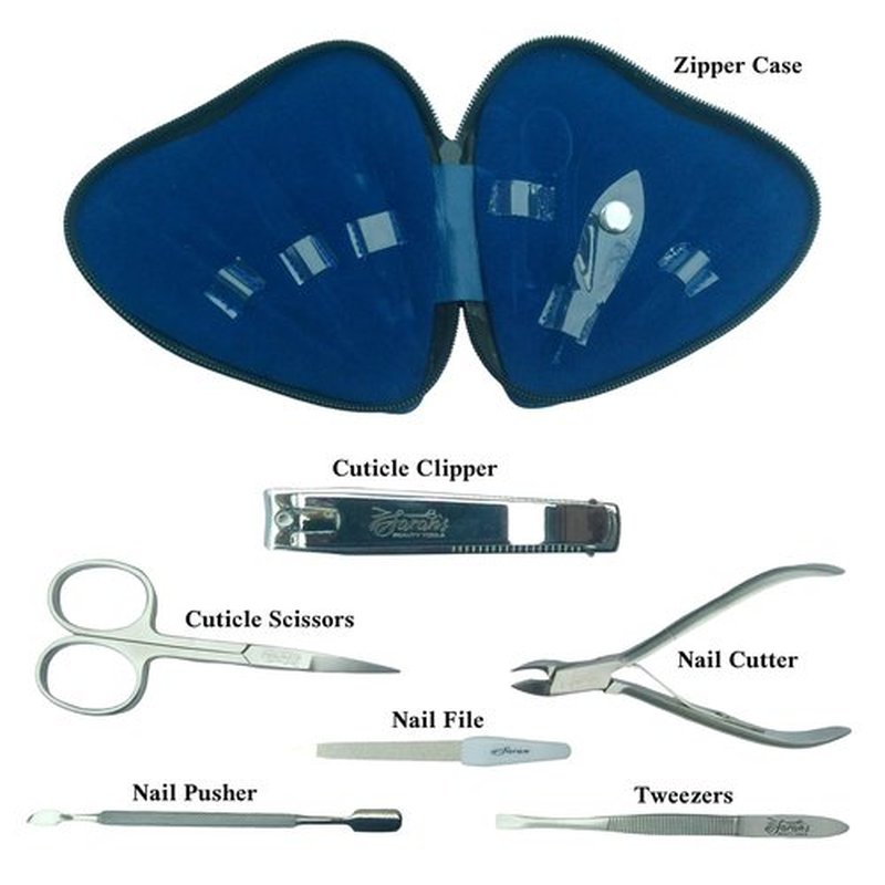 Professional 6-Piece Manicure Instruments Kit – Made with German Quality heavy-duty stainless steel, and rust-free. Grooming gift set for Men & Women