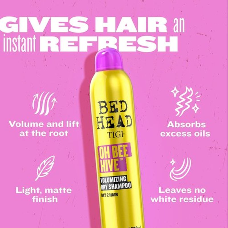 Bed Head by TIGI Oh Bee Hive Volumizing Dry Shampoo - Refresh Day 2 Hair, 6 oz