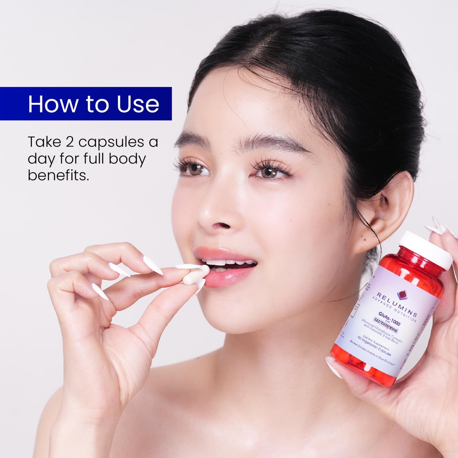 Relumins Advanced Patented Tri-Form Glutathione Complex 1000 mg - Fast-Absorb L-Glutathione, S-Acetyl & Liposomal + Alpha-Lipoic Acid & Rose Hips - Made in USA