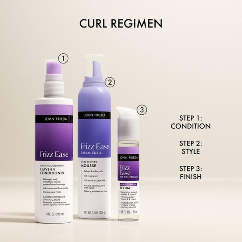 John Frieda Frizz Ease Daily Nourishment Leave-In Conditioner, Anti-Frizz Leave-in Conditioner Spray, 8 fl oz, Pack of 2