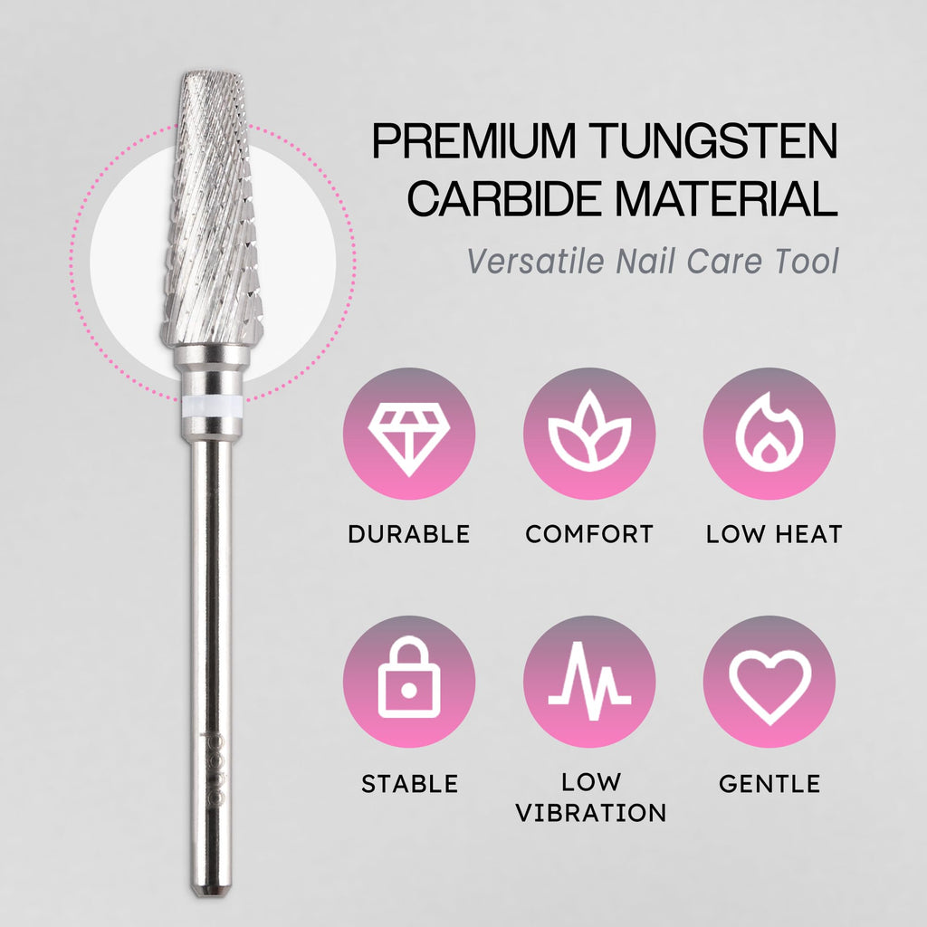 PANA 5-in-1 Pro Upgraded Multi-Function Drill Bit 3/32" Shank Size - (Silver, 2X Coarse to 2X Fine) - Mix Size Tungsten Drill Bit Fast Remove Acrylic Hard Gel Nail for Manicure Pedicure