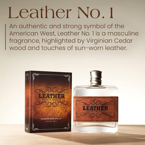 Tru Western Leather Men's Cologne - Woodsy & Leathery Scent, 3.4 fl oz (100 ml)