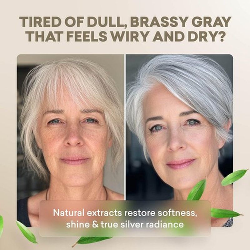 Just Nutritive Gray Hair Shampoo - Natural Treatment for Gray Hair | 16 Oz Bottle