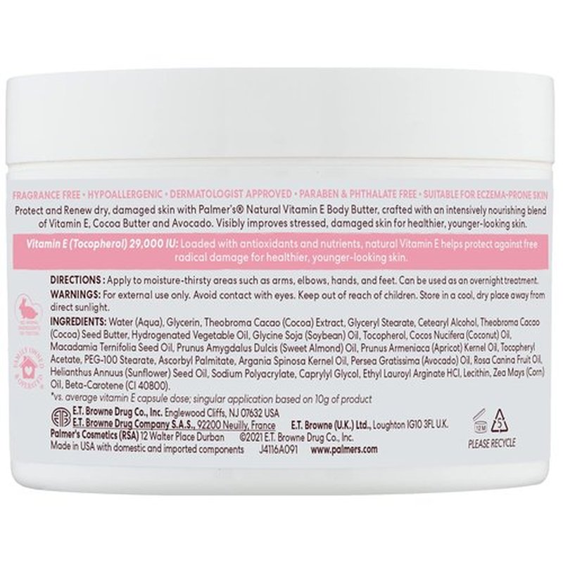 Palmer's Natural Vitamin E Body Butter - Deeply Moisturizing Formula | 7.25 Ounce