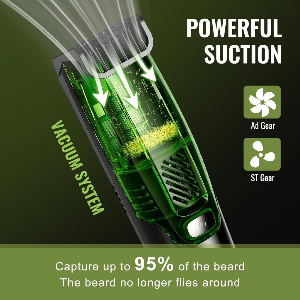 TXXTOL Beard Trimmer for Men, Premium Men's Vacuum Electric Trimmer Kit, 20 Levels Adjustable, Wet/Dry Use, Upgraded Stainless Steel Ceramic Blades, Perfect Christmas Gifts for Husband or Boyfriend