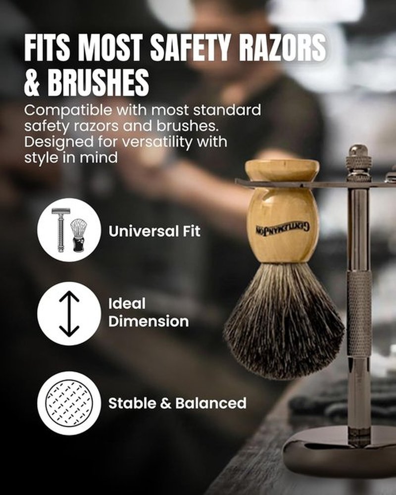 Gentleman Jon Shaving Stand - Heavy Duty Gunmetal Razor & Brush Holder with Weighted Base | Perfect for Wet Shave Kits