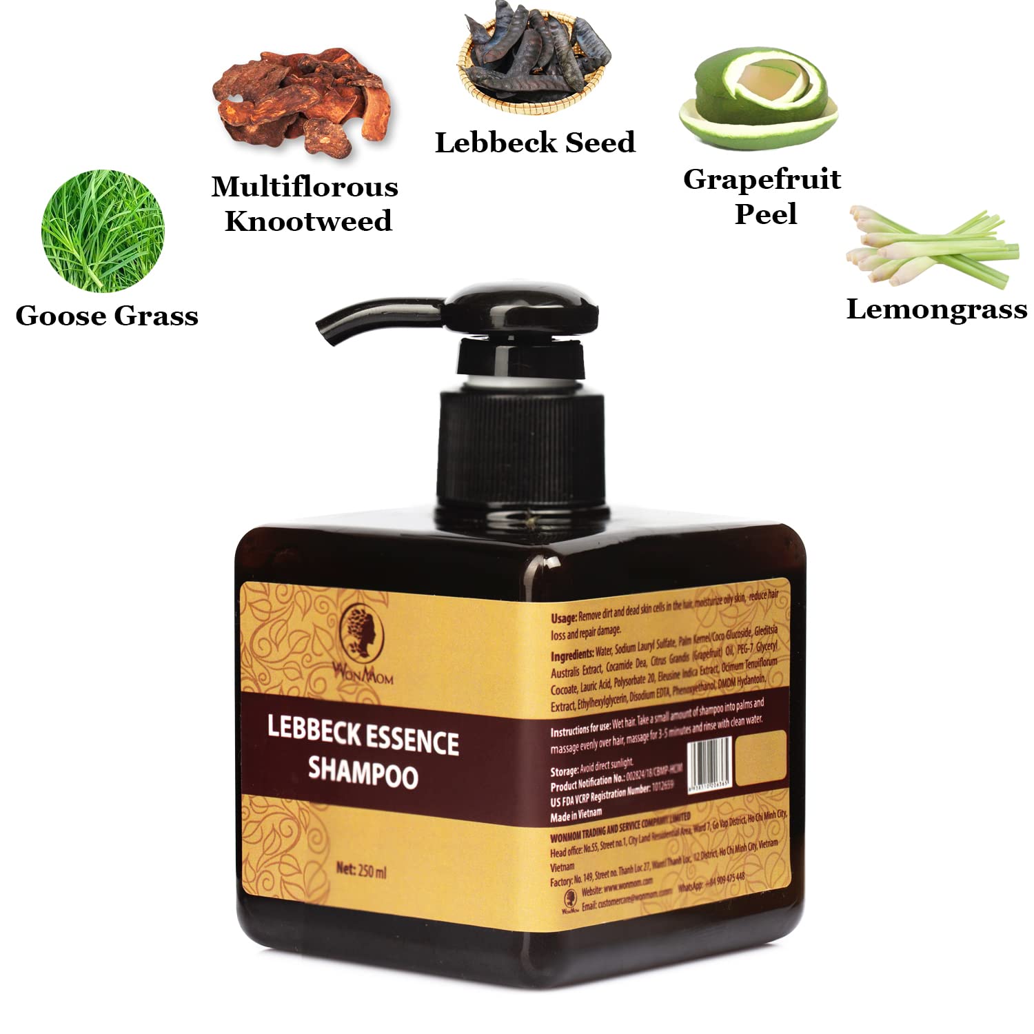WONMOM Lebbeck Essence Shampoo (8.5 fl oz)