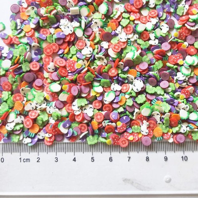 40g Mini Nail Art Fimo Slices Adults Nails Slices Art Design Supplies DIY Craft (Vegetables)