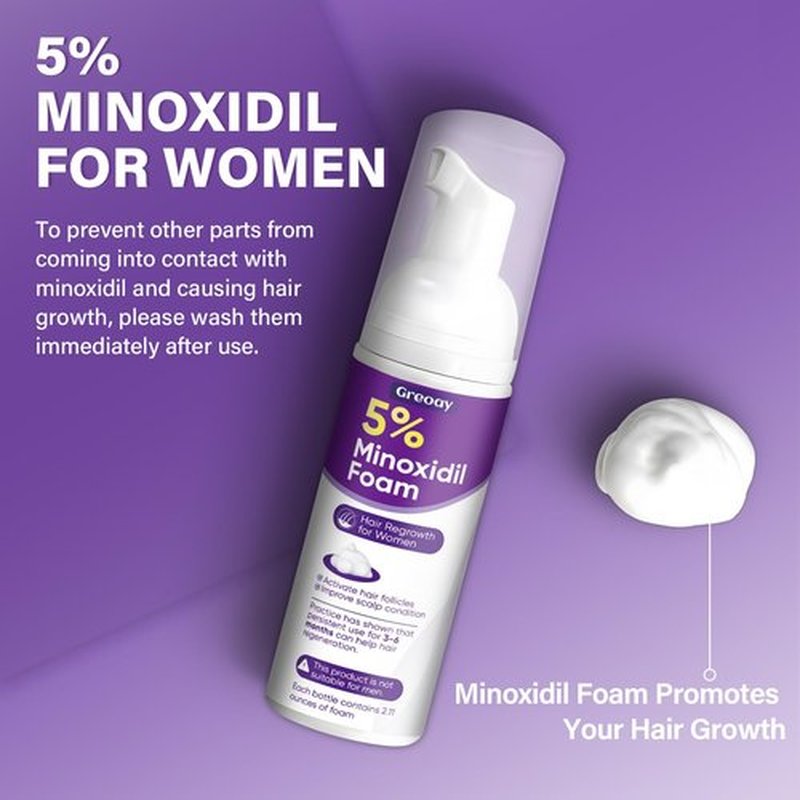 5% Minoxidil Foam for Women Hair Growth Foam Suitable for Hair Thinning Receding Hairline and Hair Loss to Hair Regrowth Get Thicker Fuller Hair