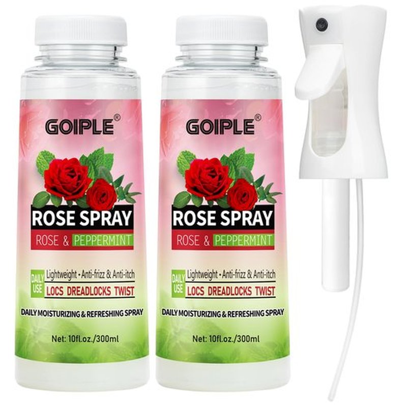 2PCS Rose Water for Hair Loc Spray Moisturizing Refreshing for Locs - Rose Water Hair Scalp Moisturizer - Hydrating Dreadlock Moisturizer to Nourish the Scalp Rosewater & Peppermint Spray Prevents Dry