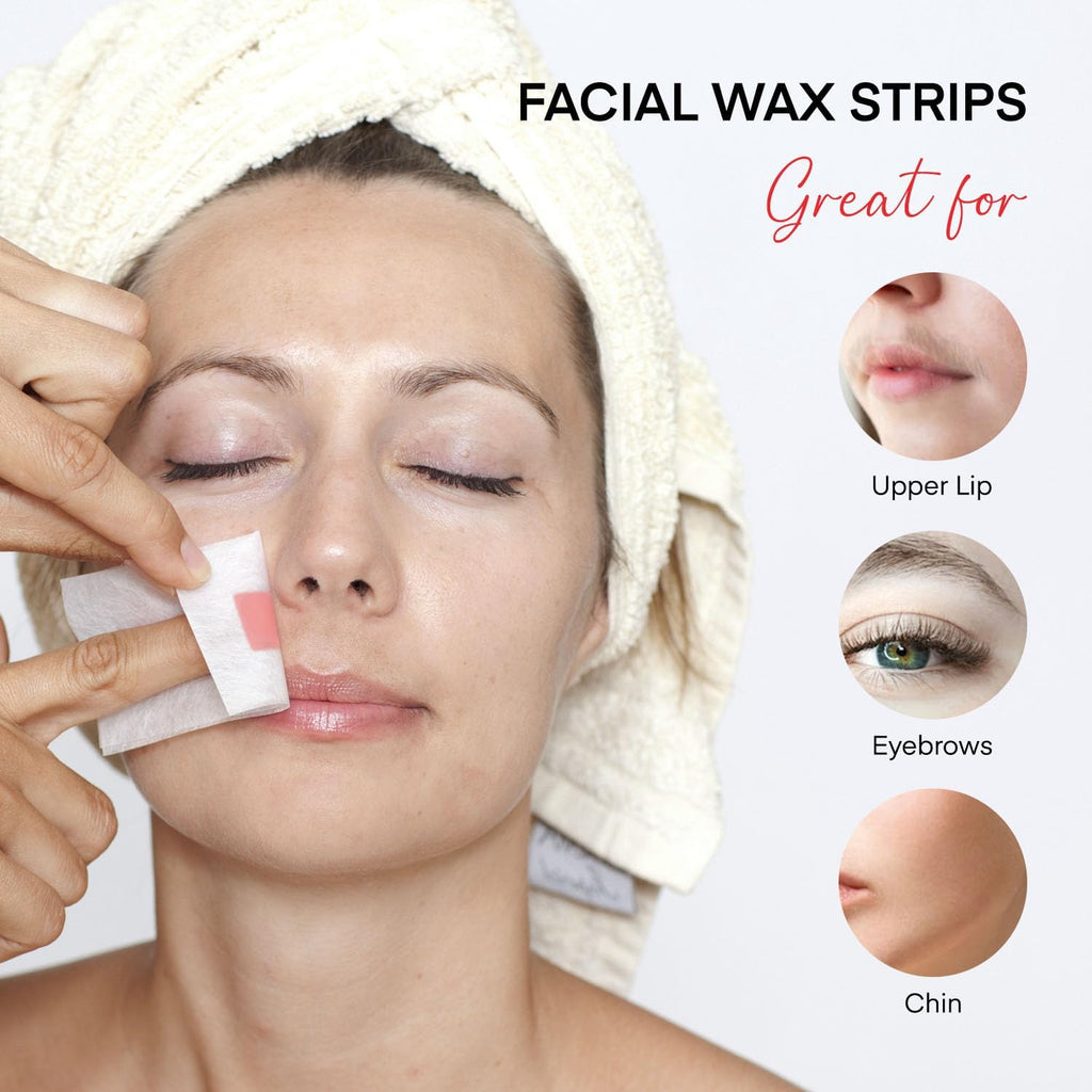 irreshine Facial Wax Strips Hair Removal for Women: Face Upper Lip Eyebrow Chin Waxing Hair Remover Kit - Natural & Vegan Ready to Use At Home & Travel, Sensitive Skin Friendly - 36 Ct