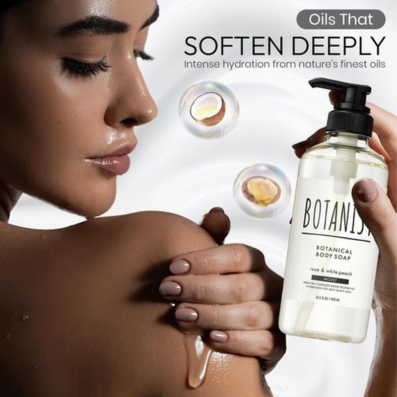 BOTANIST Sensitive Skin Body Wash for Women, Hypoallergenic Body Wash with Shea Butter & Aloe Extract, Hydrating Shower Gel, Sulfate & Paraben Free BODY WASH in Japan 16.5 Fl Oz ROSE & WHITE PEACH 2EA