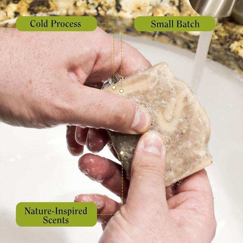 Compass Soap Petoskey Stone - Natural Bar Soap for Men | Gentle Lather & Minimalist Design | 5 oz. Pack of 2