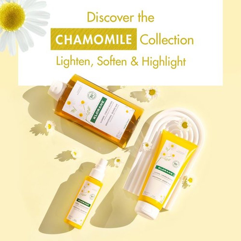 Klorane Brightening Shampoo with Chamomile - Enhance Highlights & Brighten Blonde Hair - Vegan Formula - 13.5 fl. oz.