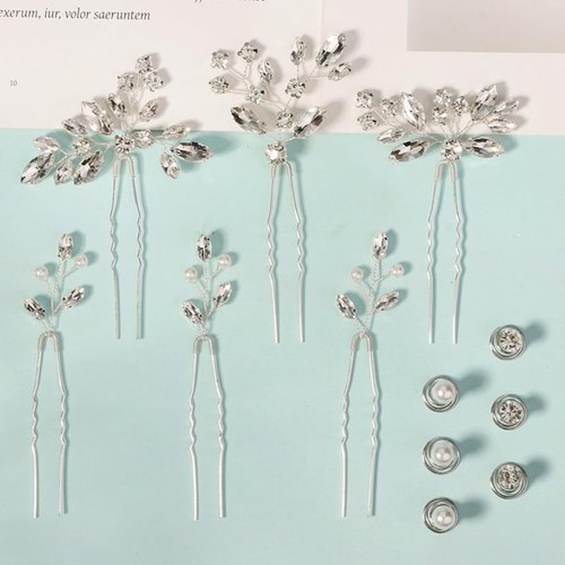 12 Pieces Hair Accessories for Women Pearl Crystal Bridal Hair Pins Wedding HairPieces for Brides Vintage Decorations Bride Bridesmaids
