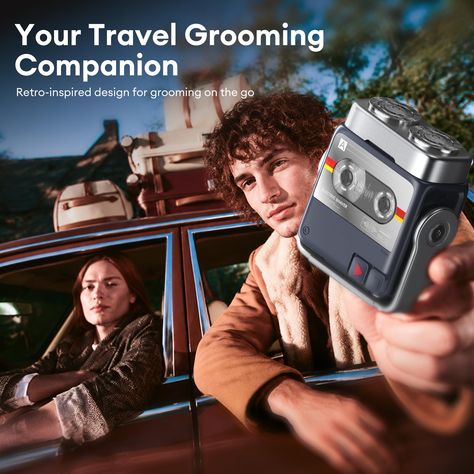 4-in-1 Electric Shaver, Rotary & Foil Shaver with Eyebrow Trimmer and Sideburn Trimmer, Multi-Head Grooming Kit for Smooth Shaving and Precision Styling