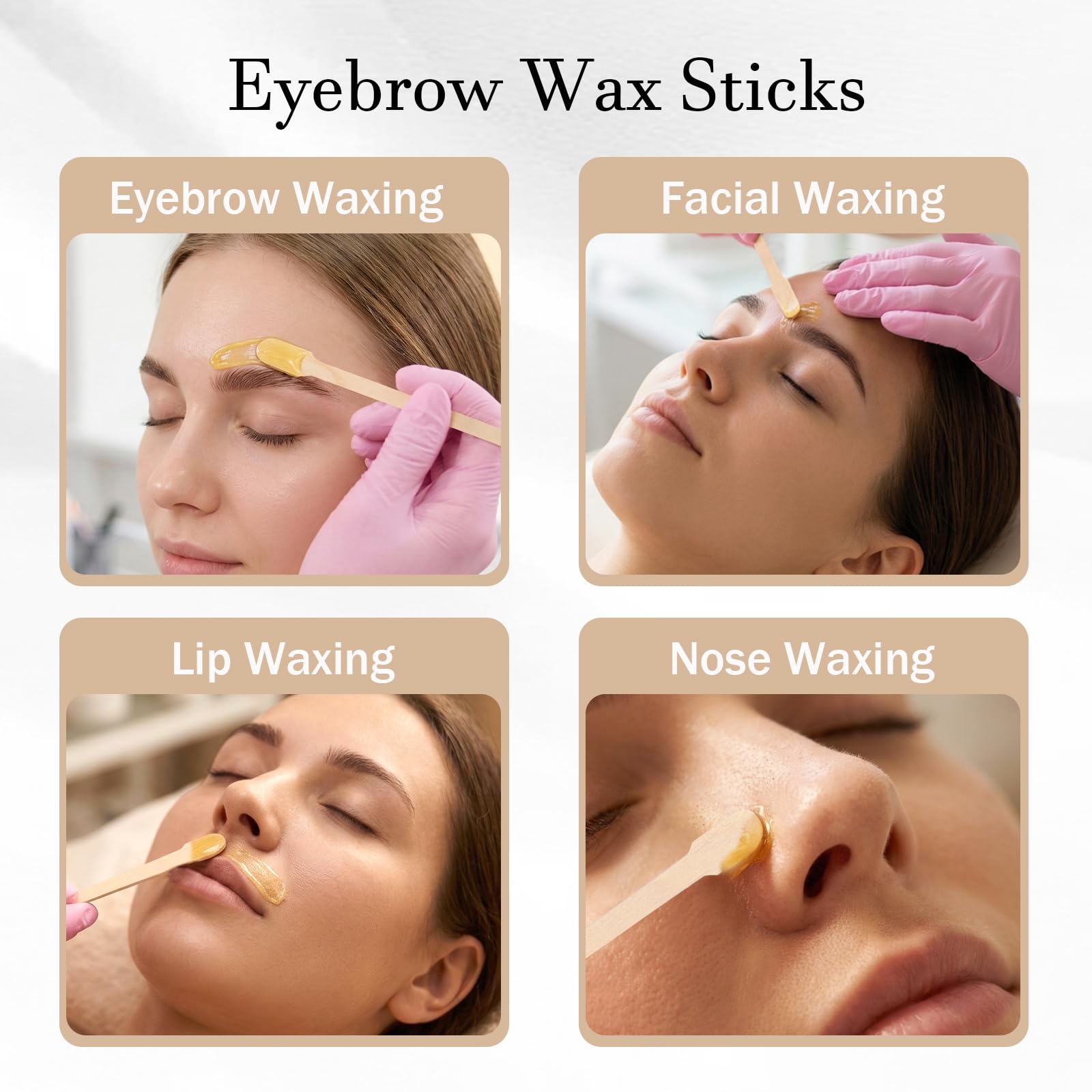 GOLD HONEY 800Pcs Wooden Eyebrow Wax Sticks for Hair Removal in Boxed, Wood Small Wax Sticks, Small Waxing Spatulas for Eyebrow, Lip, Face, Nose - Spa and Home Usage