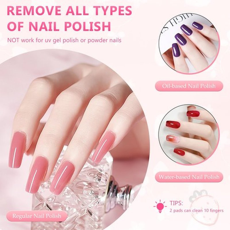 80PCS Nail Polish Remover Pads in Box, Easy to Carry Removal Lint Free Nail Polish Wipes for Natural Air-dried Water/Oil Based Nail Polish Wipe Pads (80pcs)
