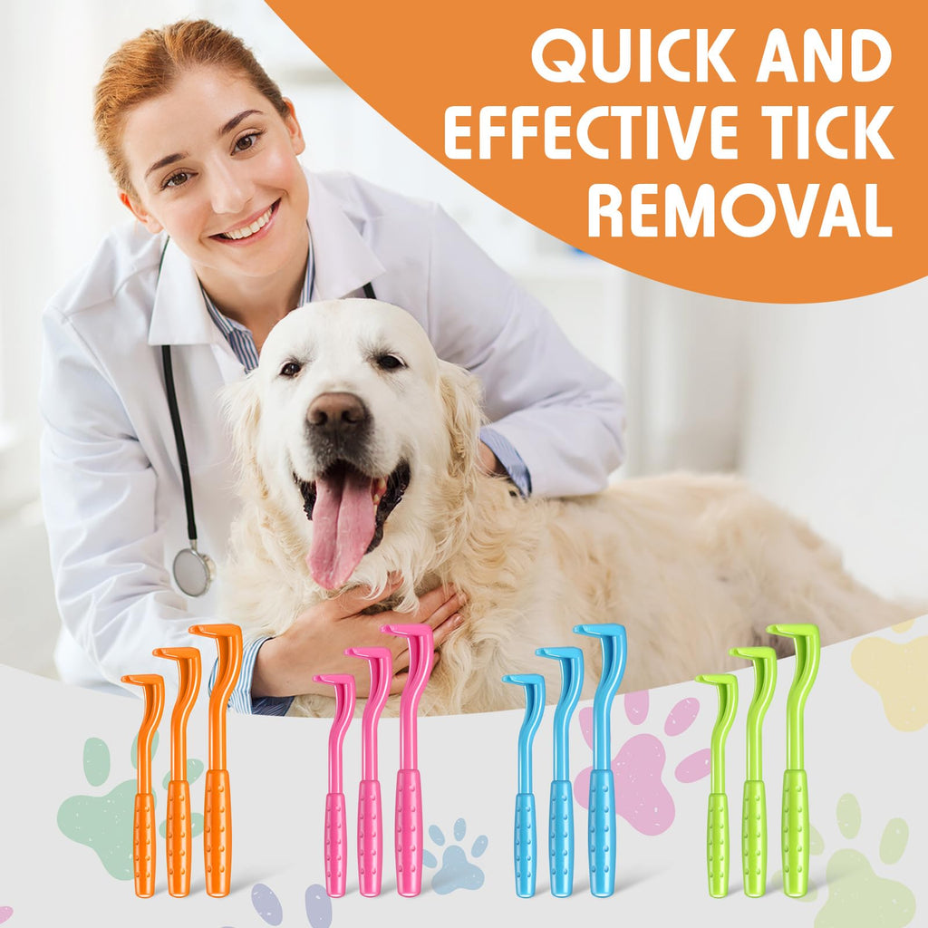 Qualirey 180 Pcs Tick Remover Tool for Dogs and Cats Tick Removal Twister Tweezers for Head and Body, 3 Sizes (Blue, Green, Orange, Rose Red)