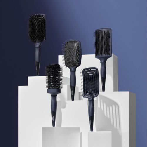 Fromm Professional Intuition Glosser Paddle Brush - Smooth & Glossy Boar Bristle in Navy | Detangles & Massages for Shiny Hair