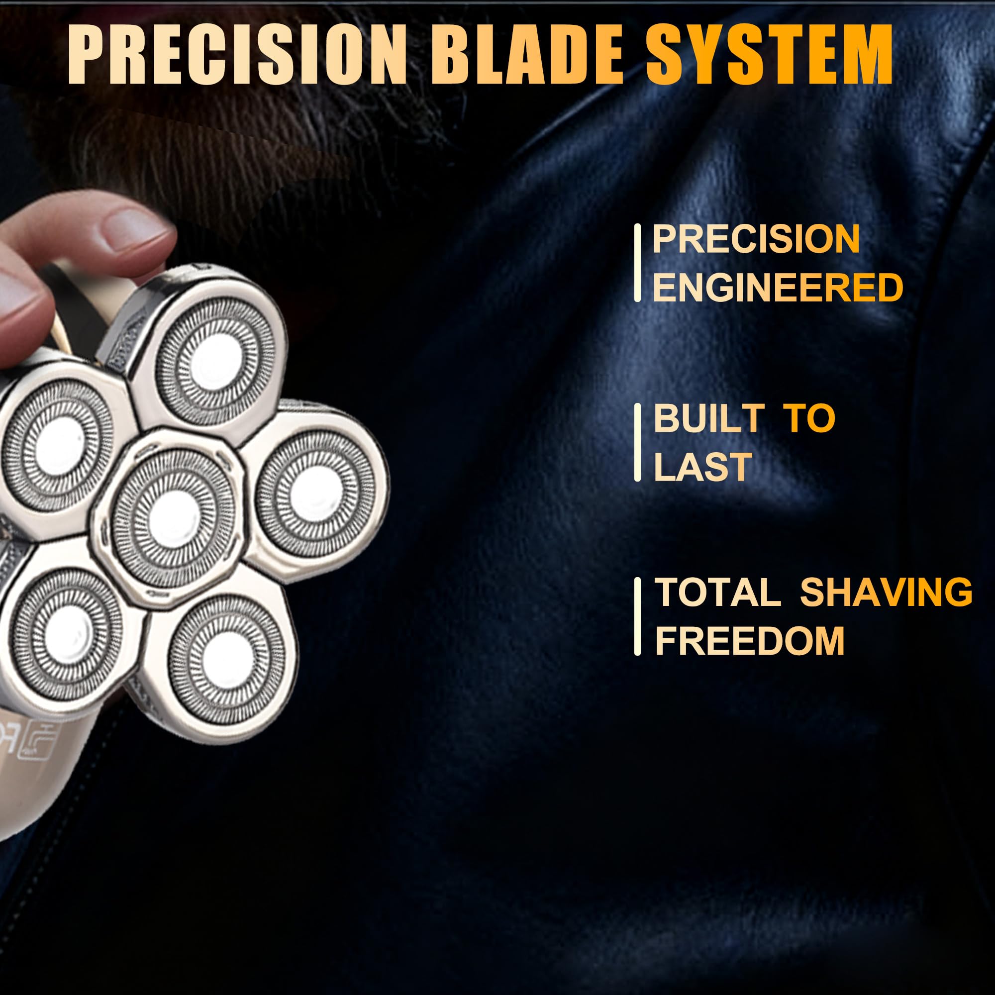 Lnauy 6D Blade Replacement Head, Compatible with Aidallswellup G-672 Hade Razor, 5 in 1 Skinny Electric Razor Blade Spare Part 360° Skull Blade for AW Head shaver for Men, Gunmental