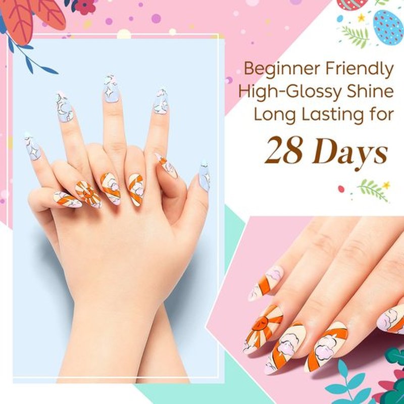 Nicedeco Gel Nail Polish Easter Spring Summer 6 Colors Gel Polish Green Blue Nude Pink Purple Nail Polish Gel Easter Gifts for Women Girls