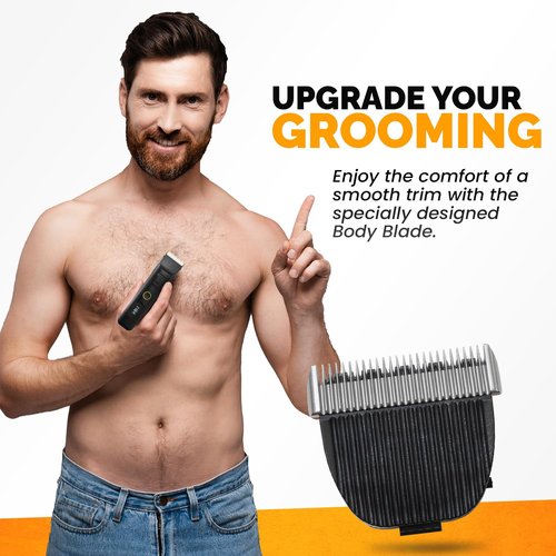 Body Blade Assembly Compatible with Brio Beardscape V2 & V1 Trimmers, Comfortable for Body Hair Trimming & Great for Sensitive Skin
