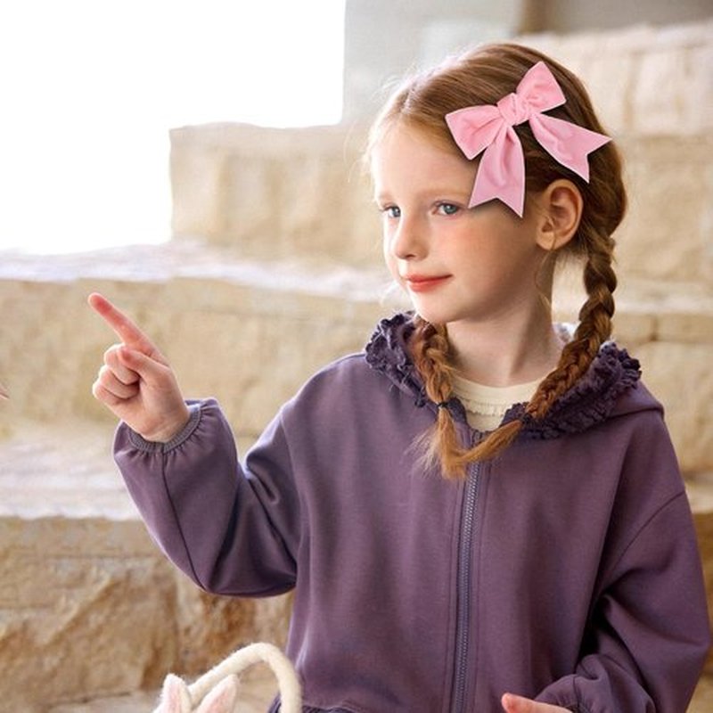 2Pcs Pink Velvet Hair Bows Hair Ribbon Alligator Clips Girls Cute Handmade 4" Big Fall Winter outfits Valentines Wedding Dress Decoration Accessories for Women Toddlers Teens Kids