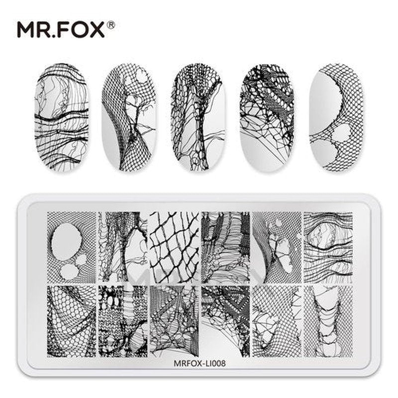 5 Pcs Nail Stencils Plates for Nail Art - Lace Butterfly & Distressed Design, Reusable Stainless Steel Nail Stamping Templates for Manicure