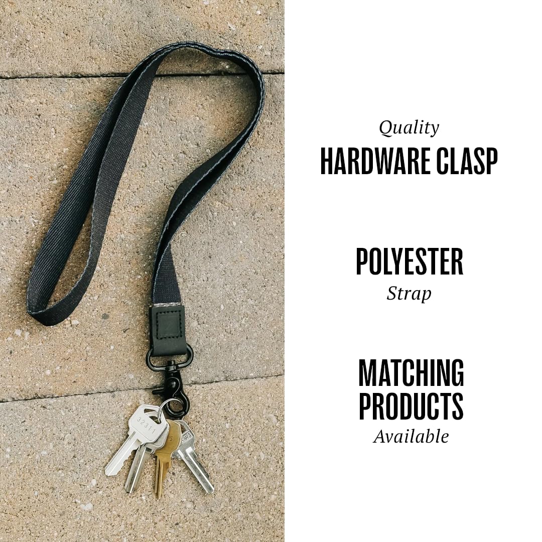 Thread Wallets Cool Neck Lanyard for Men & Women, Cute Key ID Badge & Wallet Holder (Black)