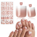 Bellelfin Ombre Press On Toenails For Women with Nail Adhesive Tabs, 150 Pcs Nude Ombre Toe Nail Press Ons, Short Square Toenail Press On, 15 Sizes Full Cover Acrylic Fake Toe Nails