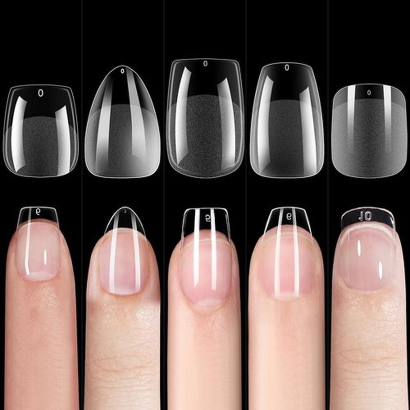 SANLUBA 450PCS 15 Sizes Extra Short Coffin Nail Tips Soft Gel Clear Press on Nails Half Matte Full Cover Acrylic Nail Pre-shape for Nail Extension