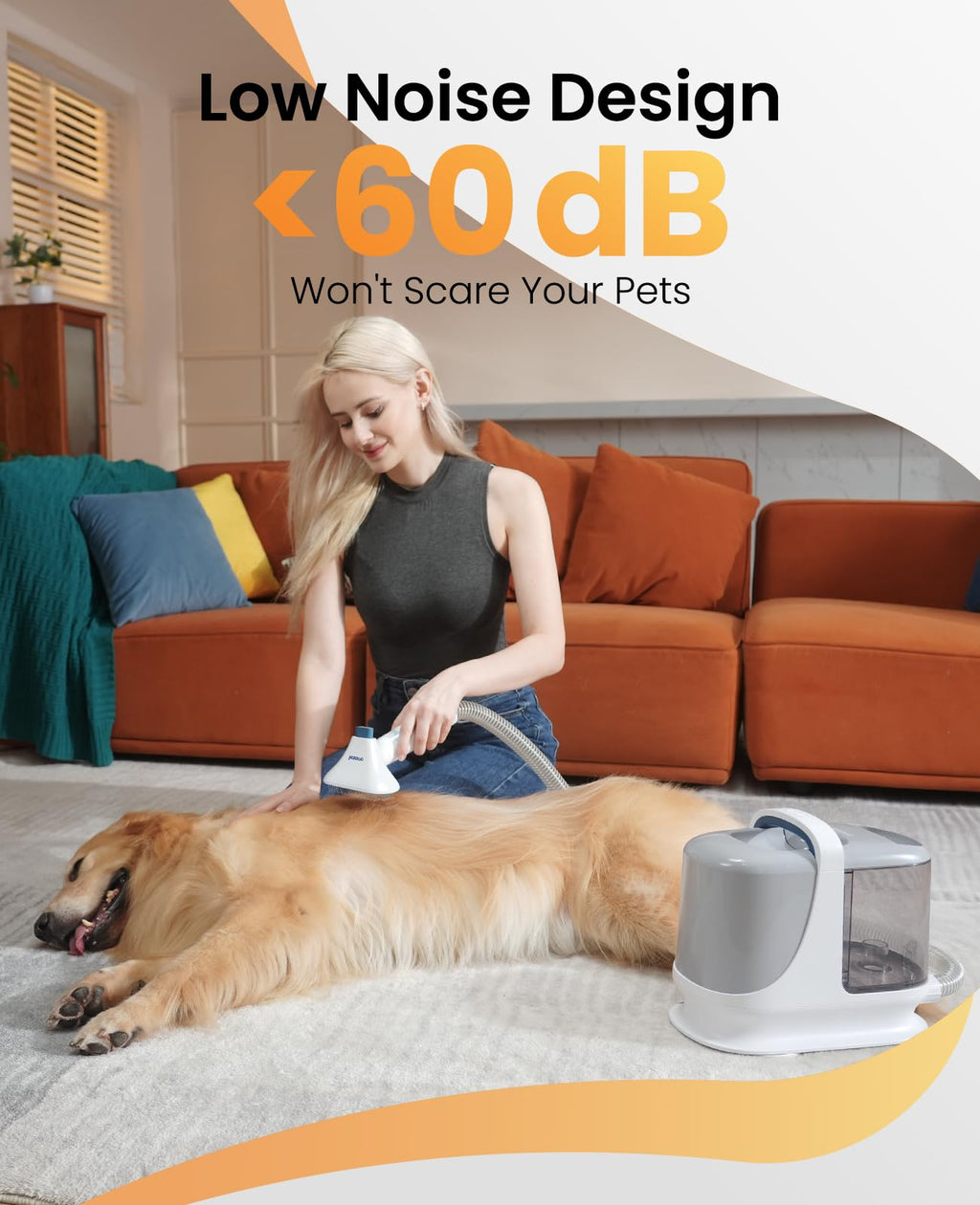 oneisall Dog Grooming Vacuum, 13000Pa Extra Large 3L Dust Cup Pet Vacuum with Clipper Nail Grinder & Shedding Brush, 7 in 1 Dog Grooming Kits, Low Noise, 3X Capacity & 3 Suction Levels, BM3