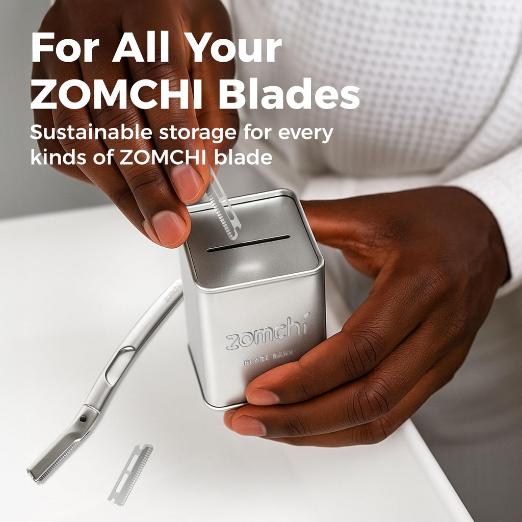 ZOMCHI Razor Blade Bank for Used Double Edge Safety Razor Blades, Silver