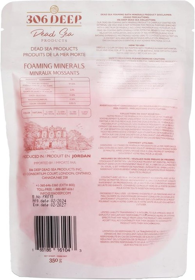 Red Dead Sea Coarse Bath Salts - Foaming Minerals with Rose Essential Oils for Relaxation | 306 oz