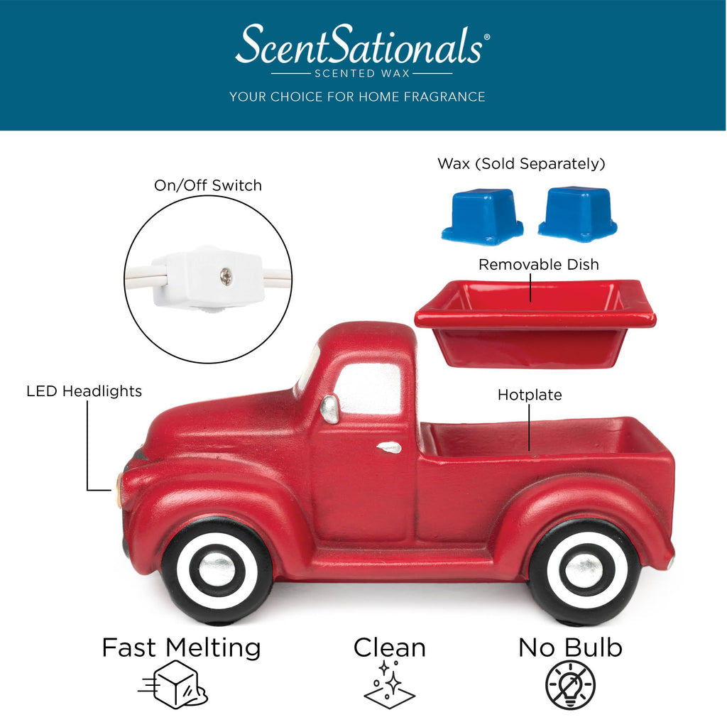 Scentsationals Wax Warmer, Wax Melt Warmer for Scented Melts - Truck Collection Red Truck - Candle Wax Melter for Fragrance Cubes and Tarts