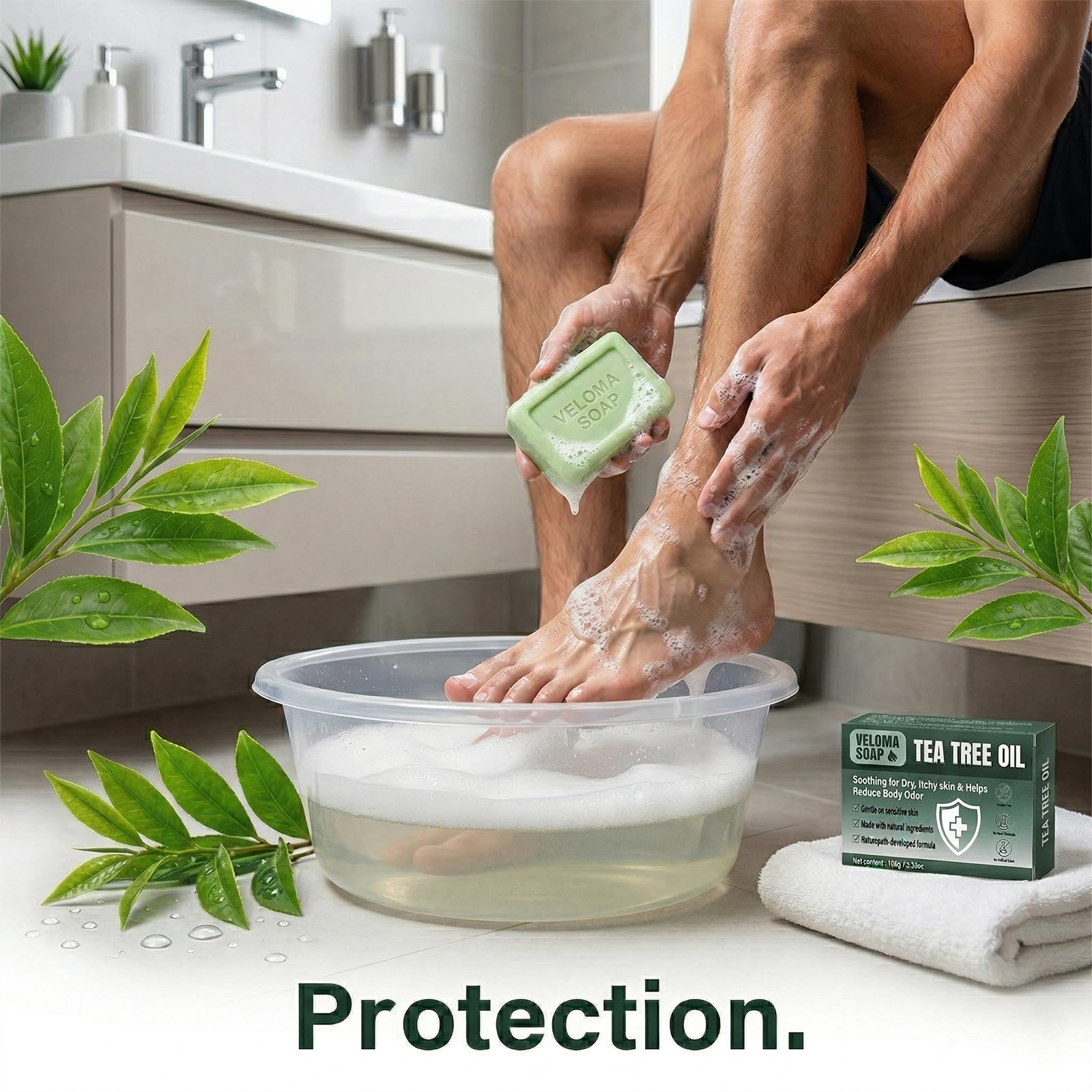 DERMA MUSE Veloma Antifungal Soap,Veloma Soap,with Tea Tree Oil & Coconut Oil & Witch Hazel, Deep Pore Cleansing,Supports Clear, Healthy-Looking Skin (1PCS)