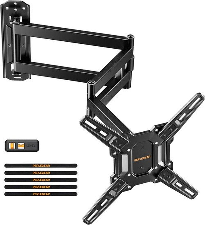 Perlegear Long Arm TV Wall Mount - Full Motion Bracket for 32-65" TVs | 37.4" Extension, Max VESA 400x400mm, Swivel & Tilt, Supports Up to 110 lbs