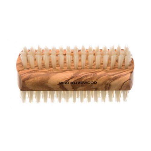 Large Olive Wood Nail Brush Natural Bristle