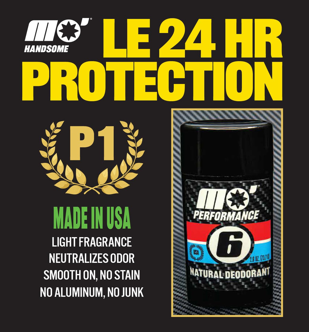 Mo' Handsome Natural Deodorant for Men Aluminum-Free, Baking Soda Free & Paraben-Free - Magnesium Hydroxide & Zinc Ricinoleate for All-Day Odor Control, Sensitive Skin Safe - Made in USA
