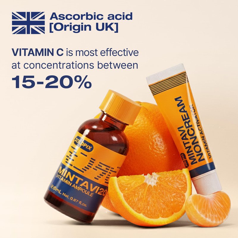 ZOLOPIX MINTAVI20 20% Vitamin C Serum with Ascorbic Acid, Alpha Arbutin & Tranexamic Acid for Brightening Dark Spots | Korean Skin Care for Radiant, Even-Toned Skin, 26ml / 0.879 fl. oz