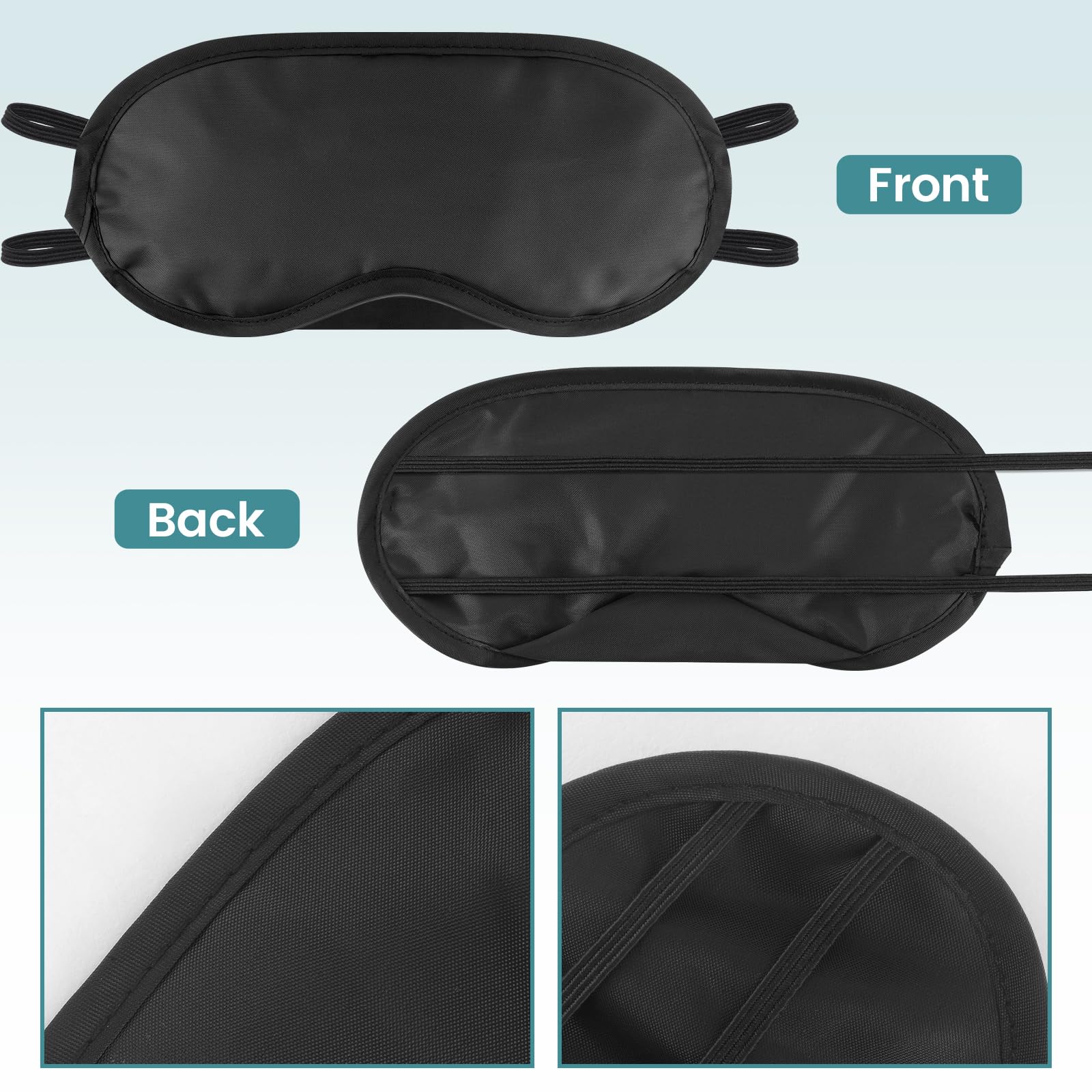 UGODAR 20 PCS Sleep Eye Masks Blindfolds - Light-Tight with Nose Pad & Adjustable Strap, Bulk Comfortable Breathable Party Supplies for Team Building Travel, Black Eye Cover for Women Men