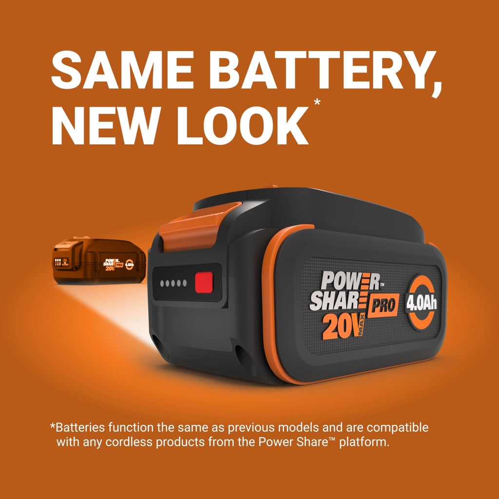WORX 20 V Lithium-ion Battery 4.0 Ah PowerShare Pro 2 pcs WA3674.2